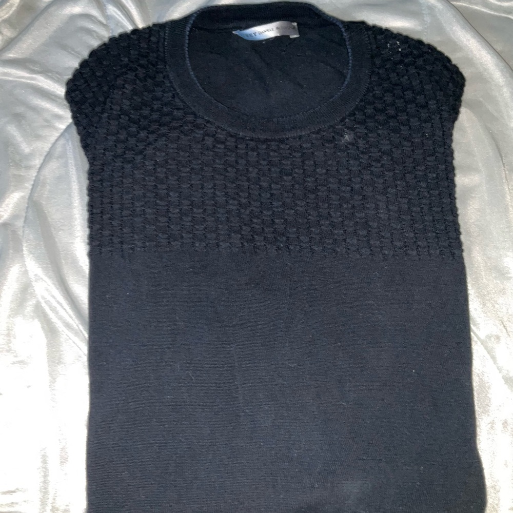 Daniele Alessandrini Navy and Gray Striped Sweater